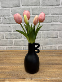 ITEM 10209 PK - 9.5" FRESH TOUCH MINI DYNASTY LAVENDER WHITE TULIP BUNDLE (3 HEADS, 2 BUDS)