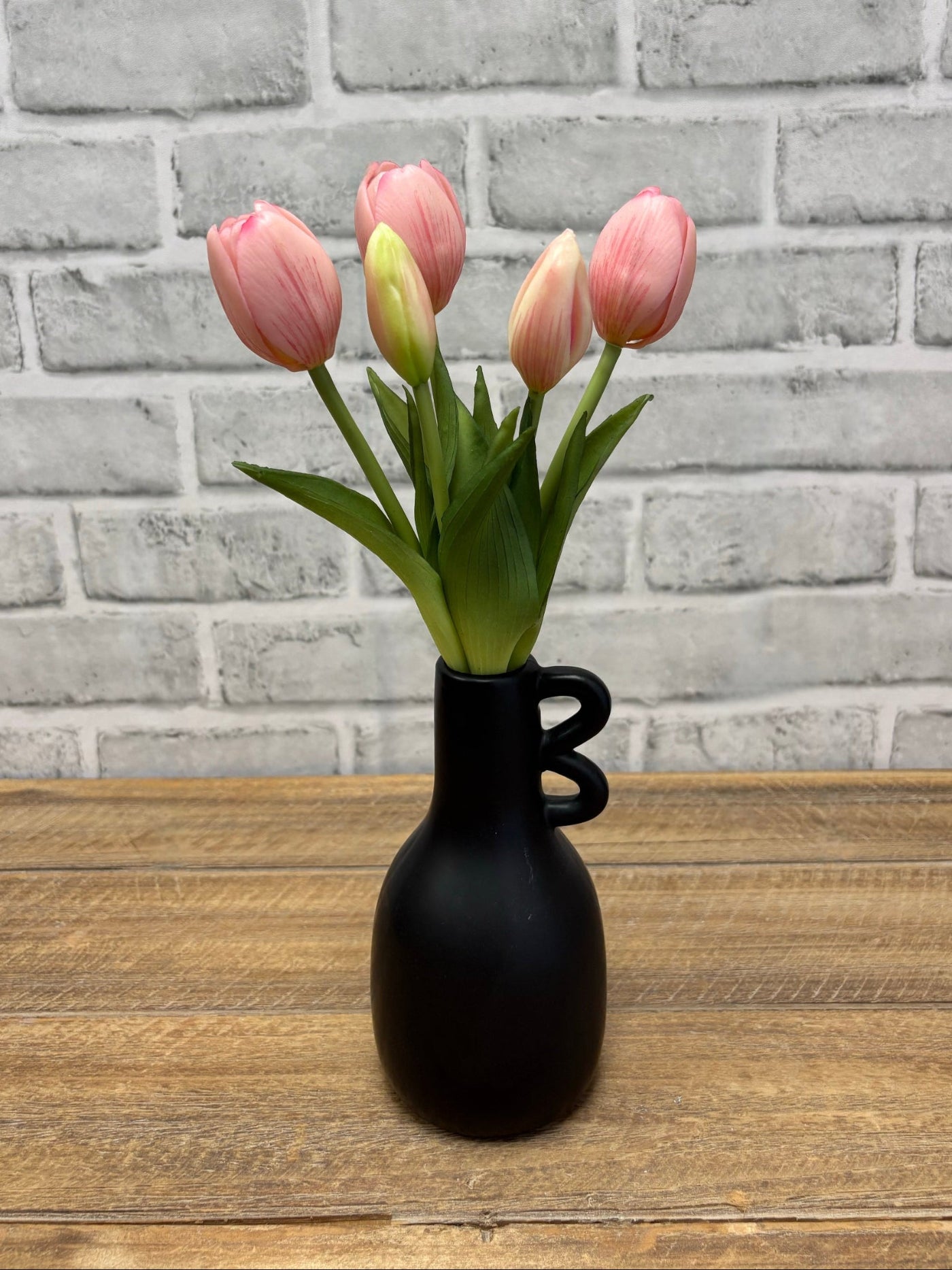 ITEM 10209 PK - 9.5" FRESH TOUCH MINI DYNASTY LAVENDER WHITE TULIP BUNDLE (3 HEADS, 2 BUDS)