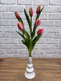 ITEM 10210 COTTON(AVAILABLE) - 18.5" FRESH TOUCH COTTON CANDY TULIP BUD BUNDLE WITH 6 BUDS