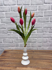 ITEM 10210 ROSE - 18.5" FRESH TOUCH ROSE TULIP BUD BUNDLE WITH 6 BUDS