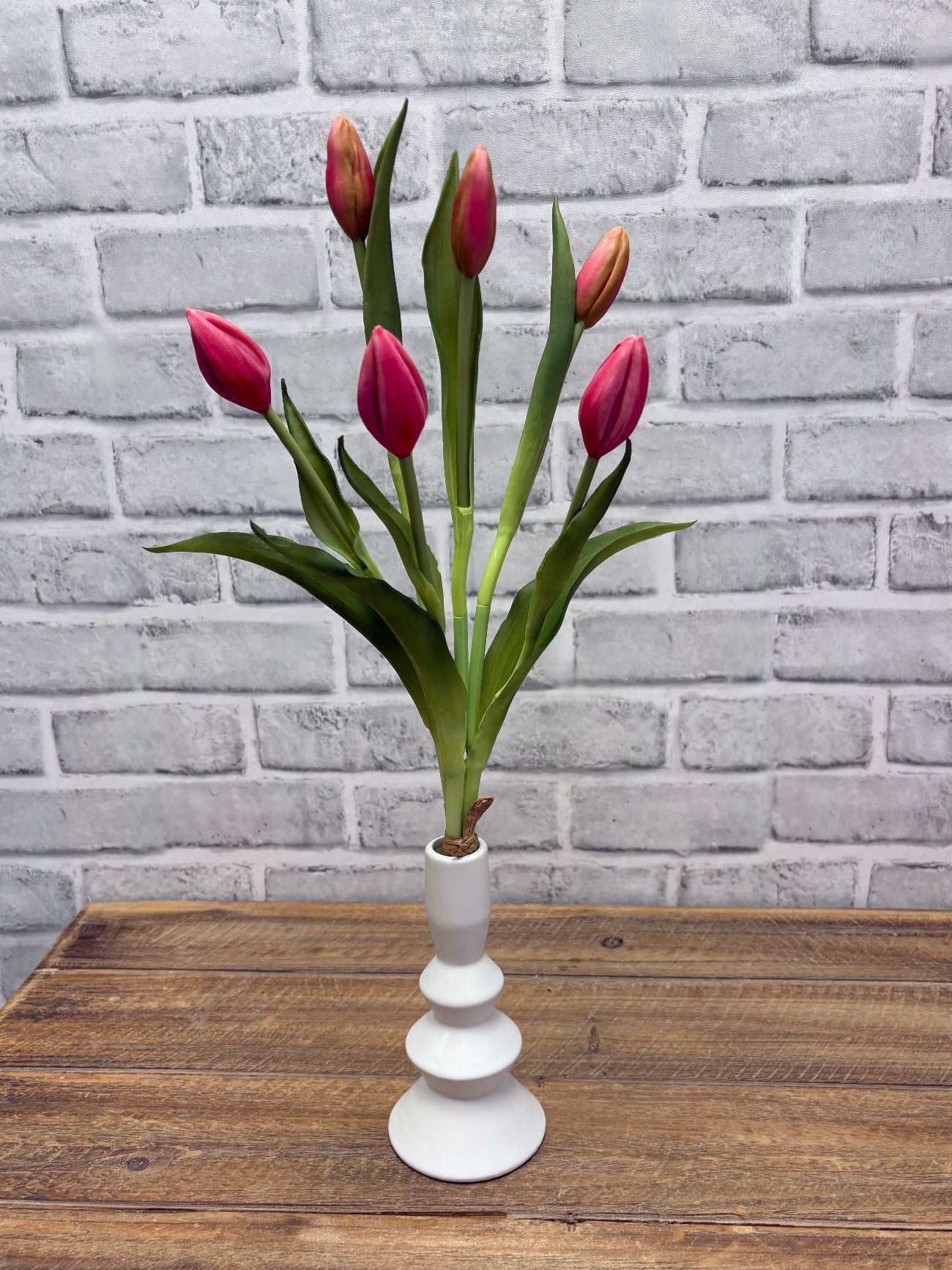 ITEM 10210 ROSE - 18.5" FRESH TOUCH ROSE TULIP BUD BUNDLE WITH 6 BUDS
