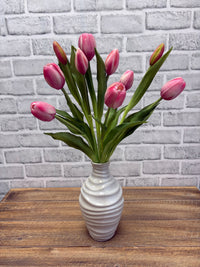 ITEM 10211 COTTON - 18.5" FRESH TOUCH DYNASTY COTTON CANDY TULIP BUNDLE (6 FLOWERS, 4 BUDS)