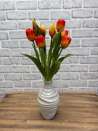 ITEM 10211 O - 18.5" FRESH TOUCH DYNASTY ORANGE TULIP BUNDLE (6 FLOWERS, 4 BUDS)