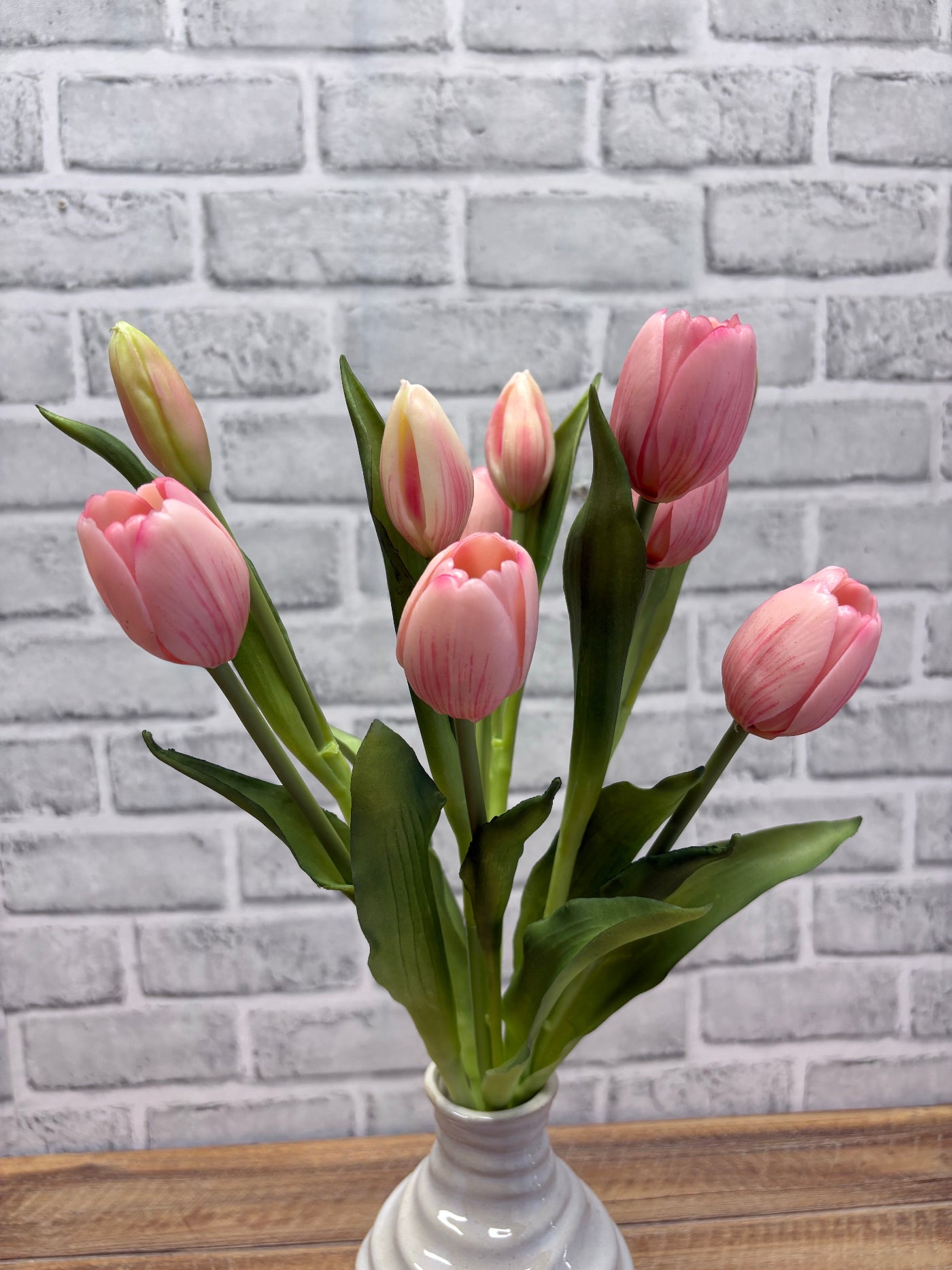 ITEM 10211 PK(AVAILABLE) - 18.5" FRESH TOUCH DYNASTY PINK TULIP BUNDLE (6 FLOWERS, 4 BUDS)