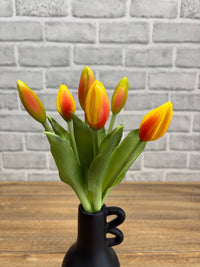 ITEM 10212 O - 11" FRESH TOUCH MINI ORANGE TULIP BUD BUNDLE WITH 6 BUDS