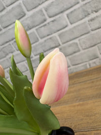 ITEM 10212 PK - 11" FRESH TOUCH MINI PINK TULIP BUD BUNDLE WITH 6 BUDS