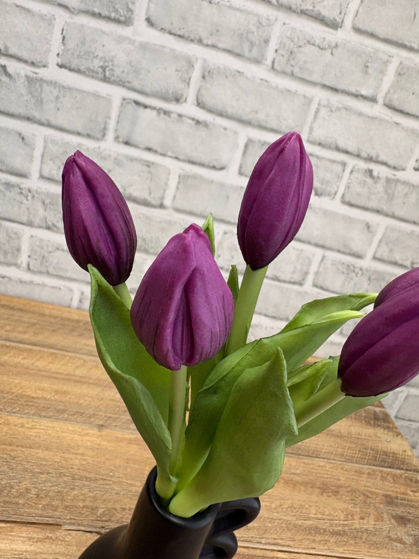 ITEM 10212 PUR - 11" FRESH TOUCH MINI PURPLE TULIP BUD BUNDLE WITH 6 BUDS