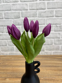 ITEM 10212 PUR - 11" FRESH TOUCH MINI PURPLE TULIP BUD BUNDLE WITH 6 BUDS