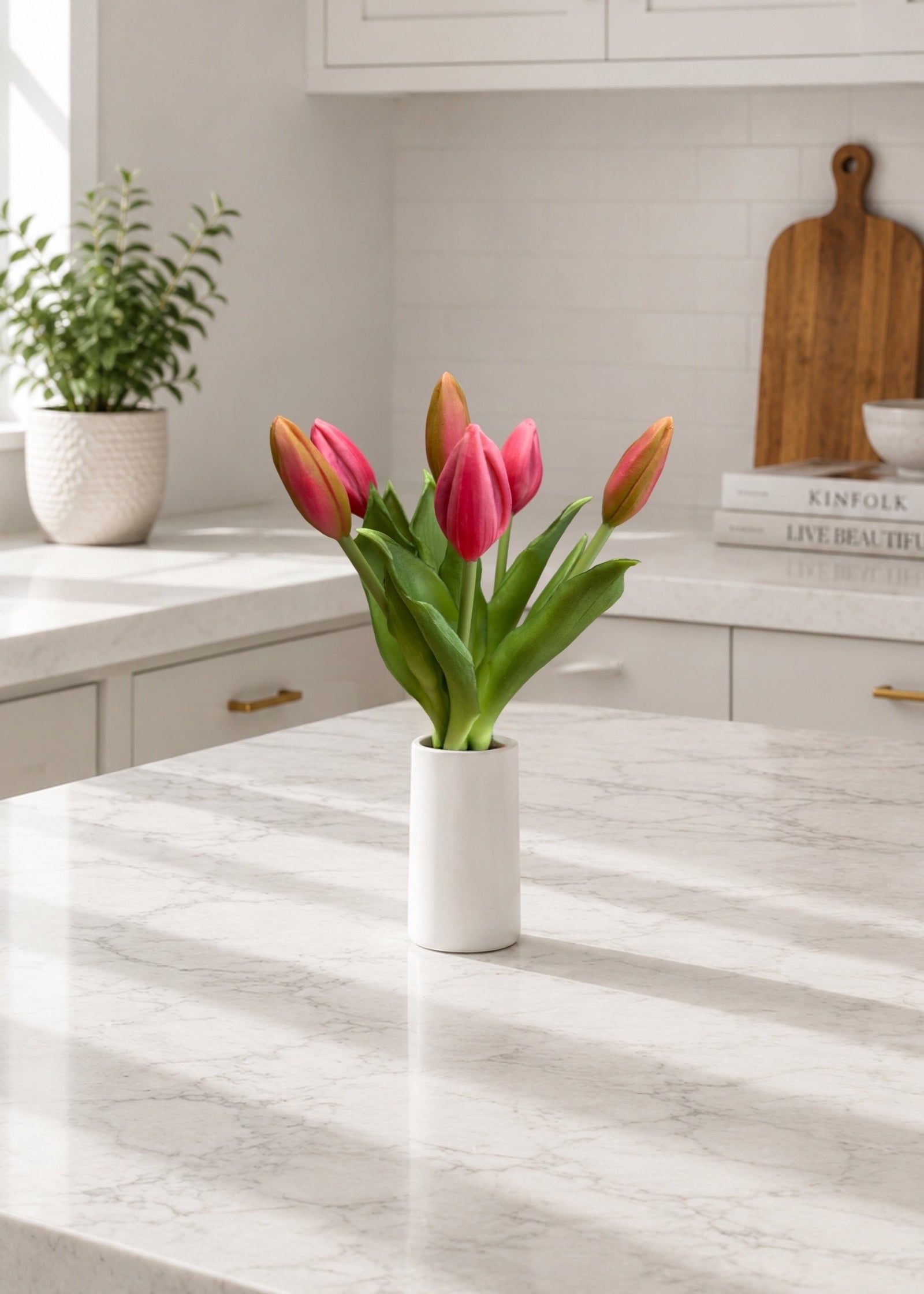 ITEM 10212 ROSE - 11" FRESH TOUCH MINI ROSE TULIP BUD BUNDLE WITH 6 BUDS