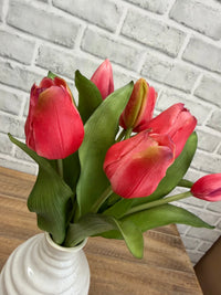 ITEM 10213 ROSE - 12" FRESH TOUCH FRENCH ROSE TULIP BUNDLE (4 FLOWERS & 3 BUDS TO A BUNDLE)