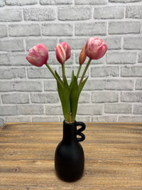 ITEM 10214 COTTON - 10" FRESH TOUCH MINI AVANT GARDE PEONY COTTON CANDY TULIP BUNDLE (3 HEADS, 2 BUDS)