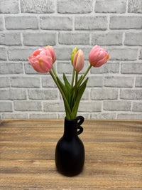 ITEM 10214 PK - 10" FRESH TOUCH MINI AVANT GARDE PEONY PINK TULIP BUNDLE (3 HEADS, 2 BUDS)