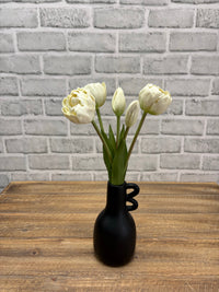 ITEM 10214 W - 10" FRESH TOUCH MINI AVANT GARDE PEONY WHITE TULIP BUNDLE (3 HEADS, 2 BUDS)