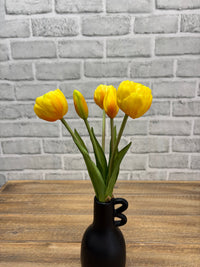 ITEM 10214 Y - 10" FRESH TOUCH MINI AVANT GARDE PEONY YELLOW TULIP BUNDLE (3 HEADS, 2 BUDS)