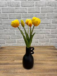 ITEM 10214 Y - 10" FRESH TOUCH MINI AVANT GARDE PEONY YELLOW TULIP BUNDLE (3 HEADS, 2 BUDS)