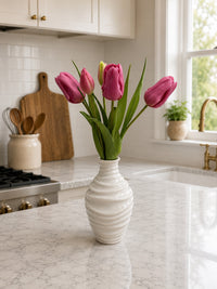 ITEM 10215 DEEPBLUSH - 16" DEEP BLUSH FRESH TOUCH TRIUMPH TULIP BUNDLE WITH 3 HEADS & 2 BUDS