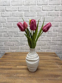 ITEM 10215 DEEPBLUSH - 16" DEEP BLUSH FRESH TOUCH TRIUMPH TULIP BUNDLE WITH 3 HEADS & 2 BUDS