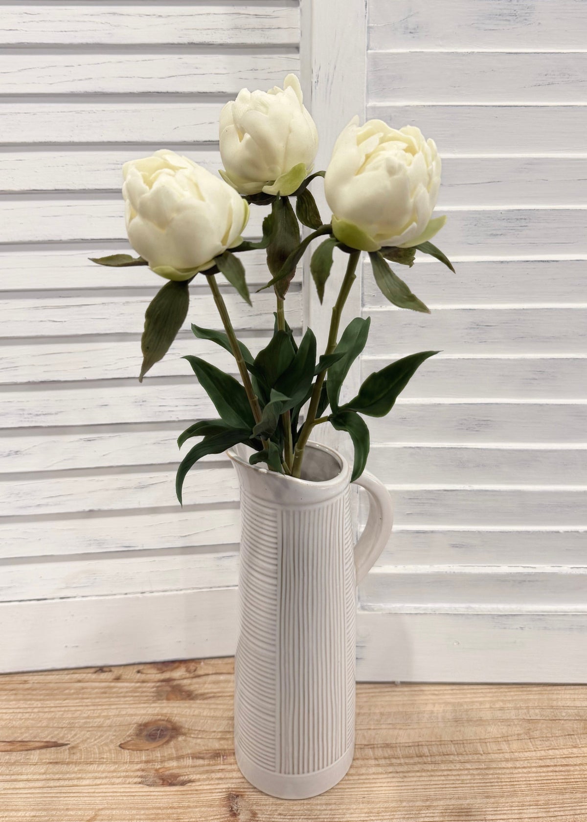 ITEM 10220 W - 19" WHITE FRESH TOUCH MEDIUM PEONY BUNDLE X 3