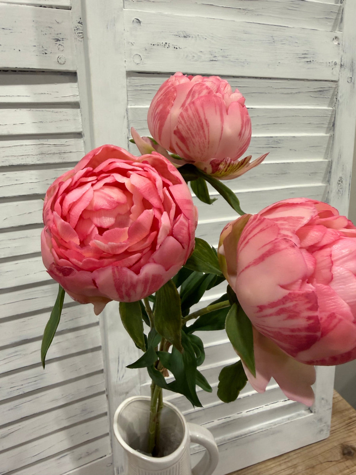 ITEM 10221 PK - 24.75" PINK FRESH TOUCH LARGE PEONY BUNDLE X 3