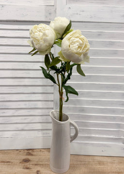 ITEM 10221 W - 24.75" WHITE FRESH TOUCH LARGE PEONY BUNDLE X 3