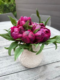 ITEM 10224 BUR - 8.5" FRESH TOUCH BURGUNDY PEONY BUNDLE WITH 8 MIXED SIZE HEADS