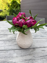 ITEM 10224 BUR - 8.5" FRESH TOUCH BURGUNDY PEONY BUNDLE WITH 8 MIXED SIZE HEADS
