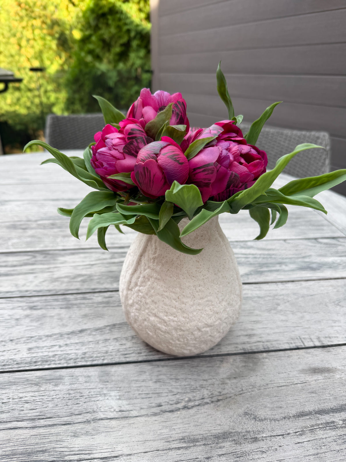 ITEM 10224 BUR - 8.5" FRESH TOUCH BURGUNDY PEONY BUNDLE WITH 8 MIXED SIZE HEADS