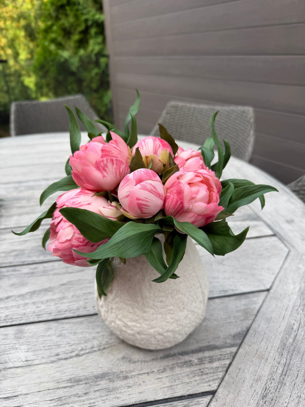 ITEM 10224 PK - 8.5" FRESH TOUCH PINK PEONY BUNDLE WITH 8 MIXED SIZE HEADS