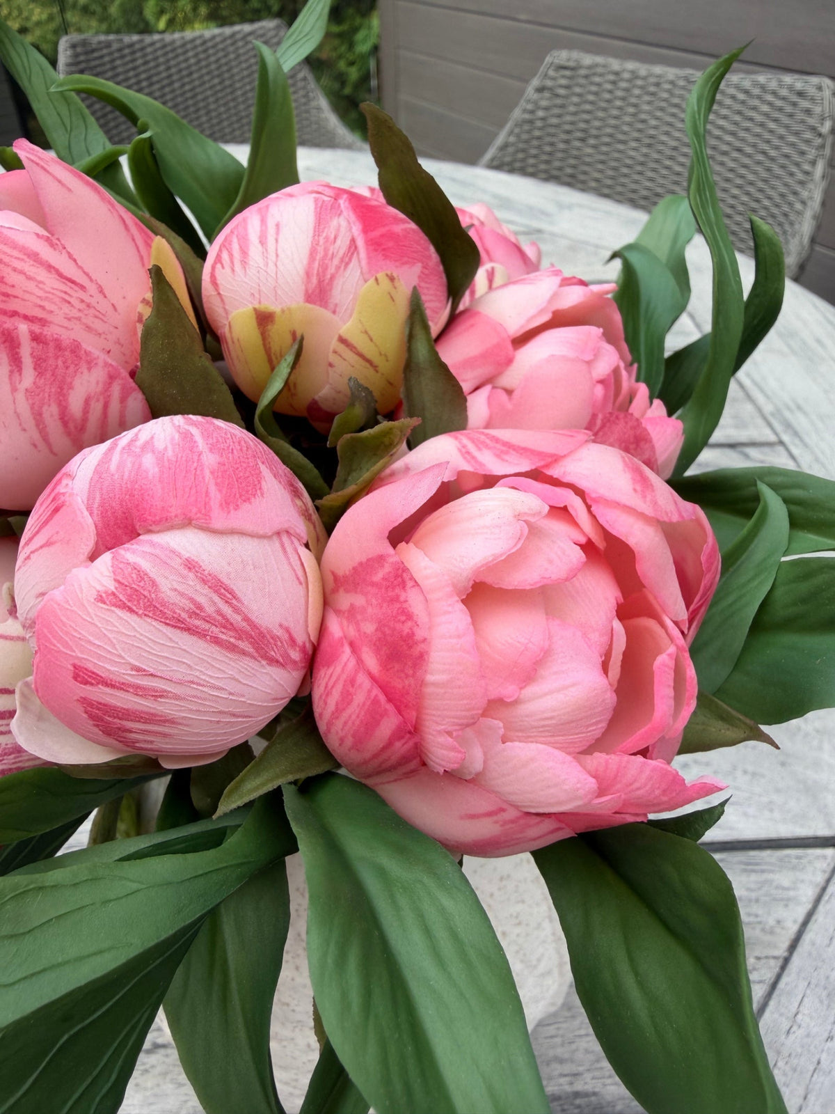 ITEM 10224 PK - 8.5" FRESH TOUCH PINK PEONY BUNDLE WITH 8 MIXED SIZE HEADS