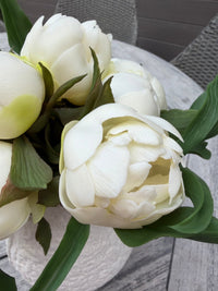 ITEM 10224 W - 8.5" FRESH TOUCH WHITE PEONY BUNDLE WITH 8 MIXED SIZE HEADS