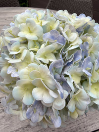 ITEM 10246 BL - 11" BLUE GREEN FRESH TOUCH  SNOWBALL BOUQUET WITH 5 STEMS