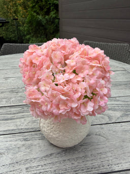 ITEM 10246 PK - 11" PINK FRESH TOUCH  SNOWBALL BOUQUET WITH 5 STEMS