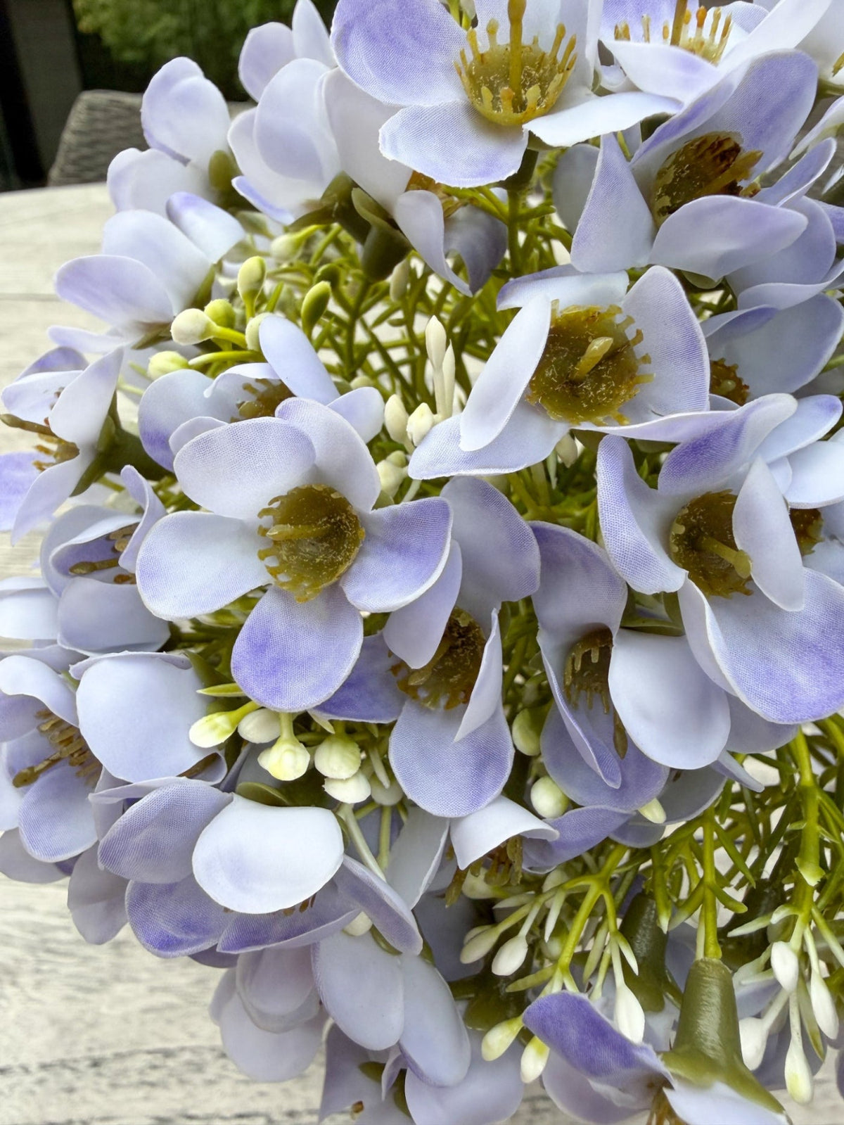 ITEM 10247 LV - 13" LAVENDER FRESH TOUCH APPLE BLOSSOM BUNDLE WITH 4 STEMS