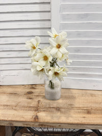 ITEM 10265 W - 14" WHITE BLUE REAL TOUCH COSMOS BUNDLE WITH 6 STEMS