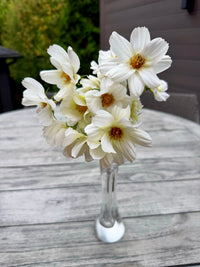 ITEM 10265 W - 14" WHITE BLUE REAL TOUCH COSMOS BUNDLE WITH 6 STEMS