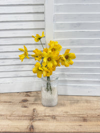 ITEM 10265 Y - 14" YELLOW BLUE REAL TOUCH COSMOS BUNDLE WITH 6 STEMS