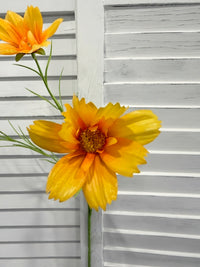 ITEM 10266 Y - 25.5" YELLOW FRESH TOUCH COSMOS WITH 2 HEADS AND A BUD
