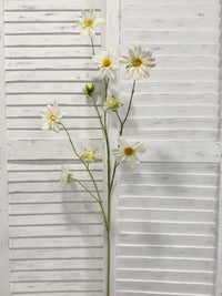 ITEM 10267 W - 44.5" WHITE FRESH TOUCH COSMOS SPRAY WITH 6 HEADS AND 3 BUDS