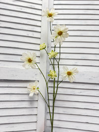 ITEM 10267 W - 44.5" WHITE FRESH TOUCH COSMOS SPRAY WITH 6 HEADS AND 3 BUDS