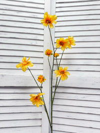 ITEM 10267 Y - 44.5" YELLOW FRESH TOUCH COSMOS SPRAY WITH 6 HEADS AND 3 BUDS