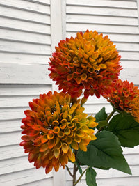 ITEM 10279 O - 30" ORANGE MUM SPRAY WITH 3 HEADS