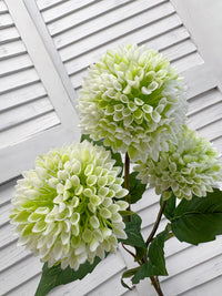 ITEM 10279 WGR - 30" WHITE GREEN MUM SPRAY WITH 3 HEADS