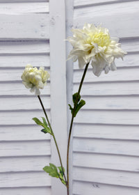 ITEM 10280 W - 25" WHITE FRESH TOUCH DAHLIA STEM WITH 1 BUD