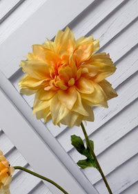 ITEM 10280 Y - 25" YELLOW FRESH TOUCH DAHLIA STEM WITH 1 BUD