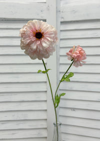 ITEM 10281 PK - 25" PINK FRESH TOUCH ZINNIA SPRAY WITH 1 HEAD AND 1 BUD