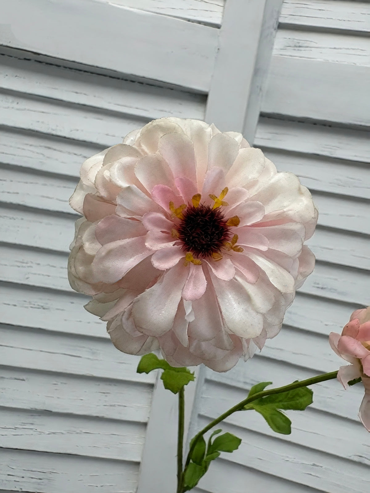 ITEM 10281 PK - 25" PINK FRESH TOUCH ZINNIA SPRAY WITH 1 HEAD AND 1 BUD