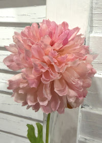ITEM 10283 PK - 25" PINK FRESH TOUCH BALL MUM WITH 1 HEAD AND 1 BUD