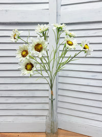 ITEM 10291 W - 25" WHITE MINI SUNFLOWER BUNDLE WITH 3 STEMS
