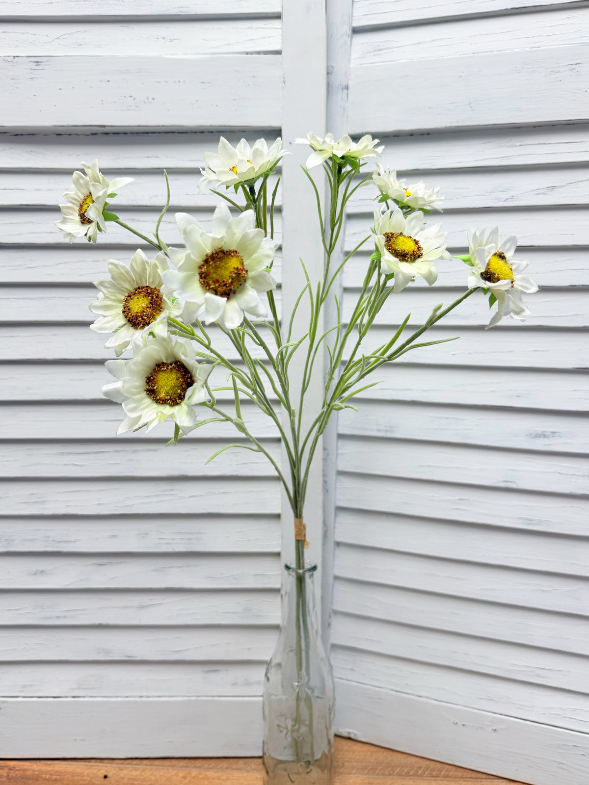 ITEM 10291 W - 25" WHITE MINI SUNFLOWER BUNDLE WITH 3 STEMS