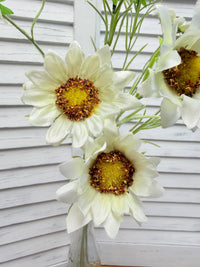 ITEM 10291 W - 25" WHITE MINI SUNFLOWER BUNDLE WITH 3 STEMS